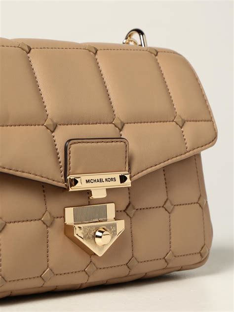 camel michael kors purse|Michael Kors leather bag.